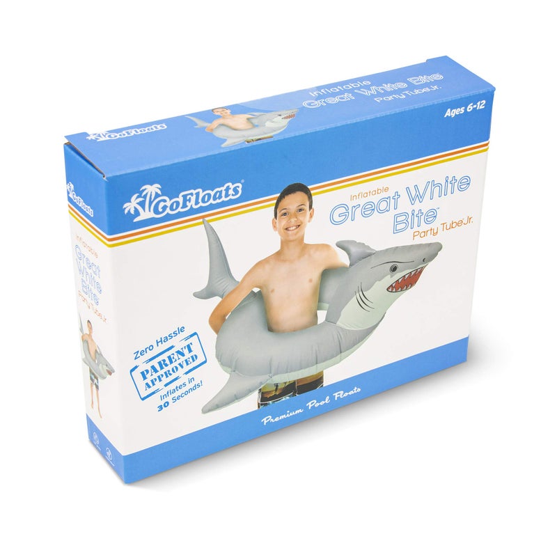 GoFloats Great White Bite Jr Pool Float Party Tube, Stylish Floating for Kids - Image 5